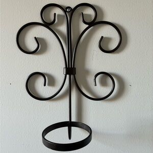Elegant Black Wrought Iron Wall Sconce